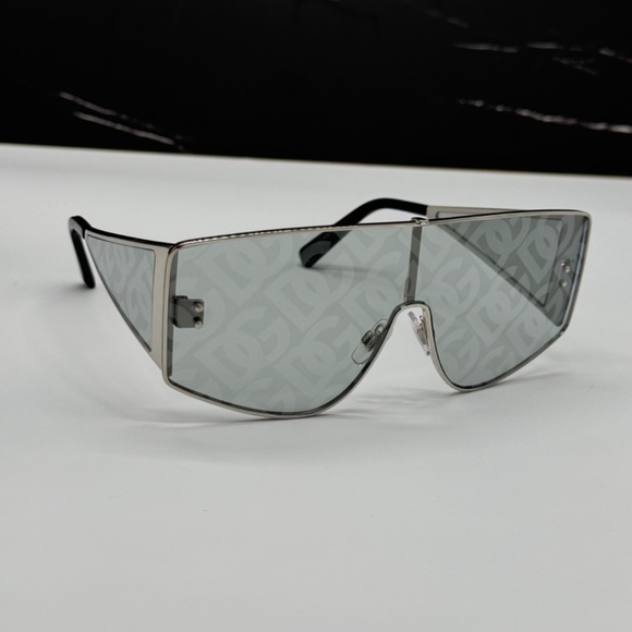 NEW DG2305 05/AL DOLCE&GABBANA SUNGLASSES OVERSIZED SILVER UNISEX EYEWEAR - Picture 9 of 12